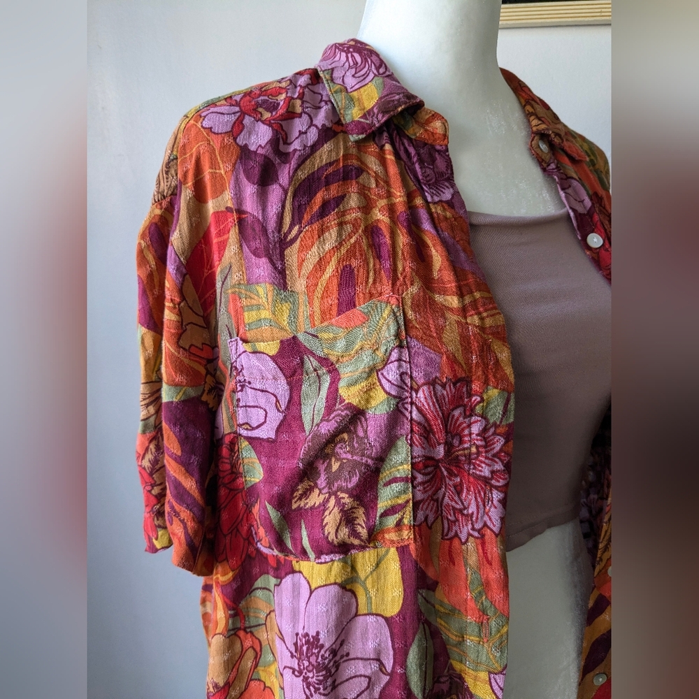 90s Y2K floral shirt